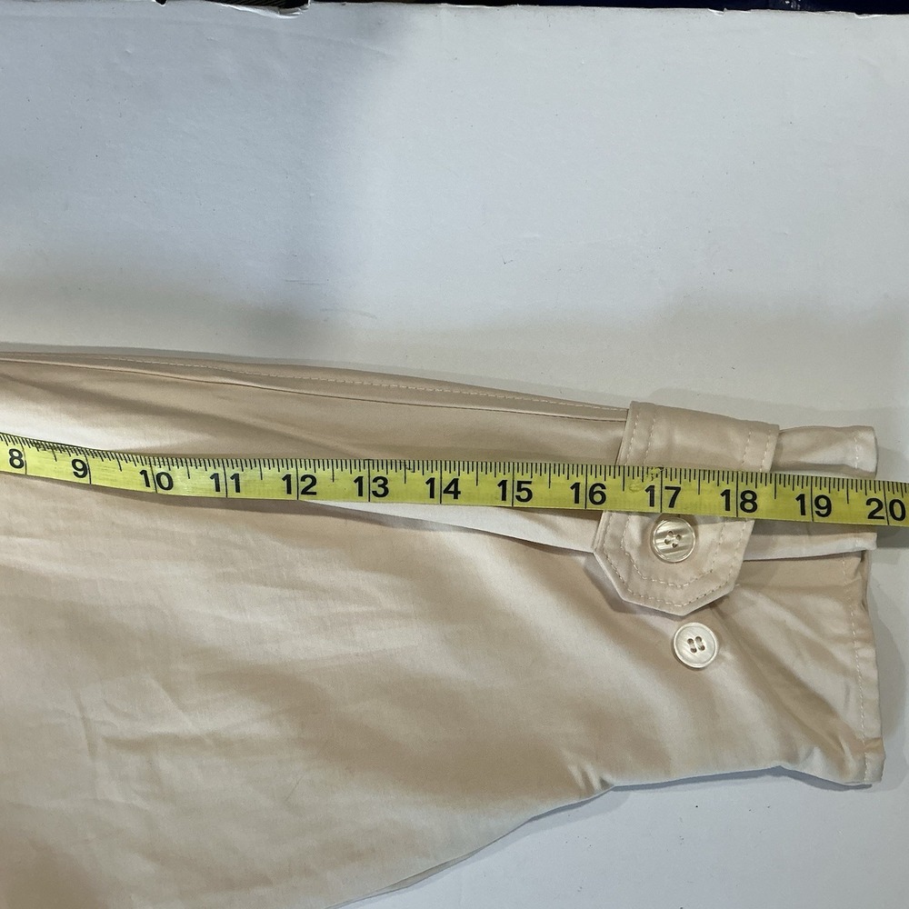 Zara Women Peach Beige Utility Midi Shirt Dress Mock Neck Belted Size XS - Picture 8 of 12